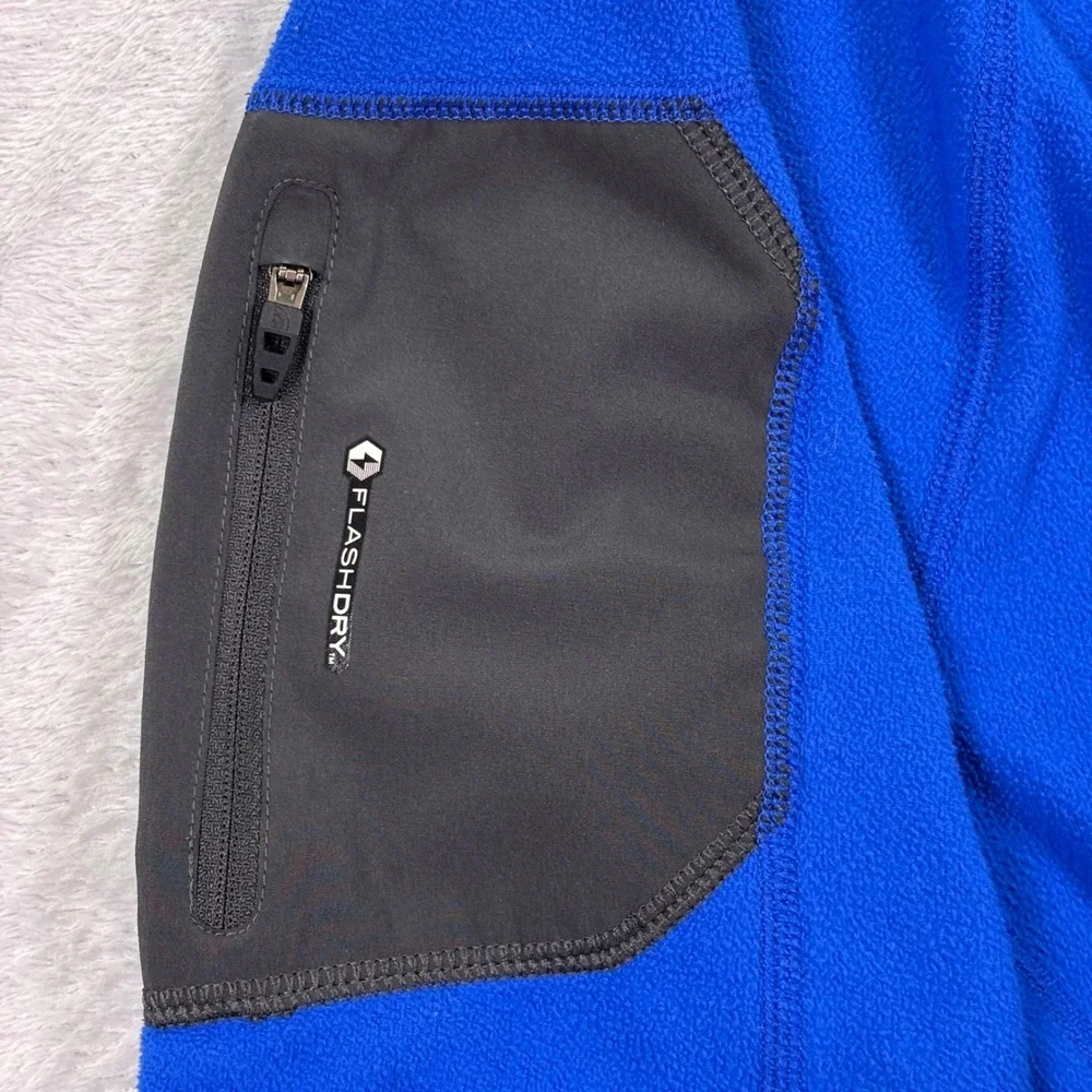 The North Face Mens 1/4 Zip Fleece Sz Large Blue FlashDry Pullover A3ZX F13